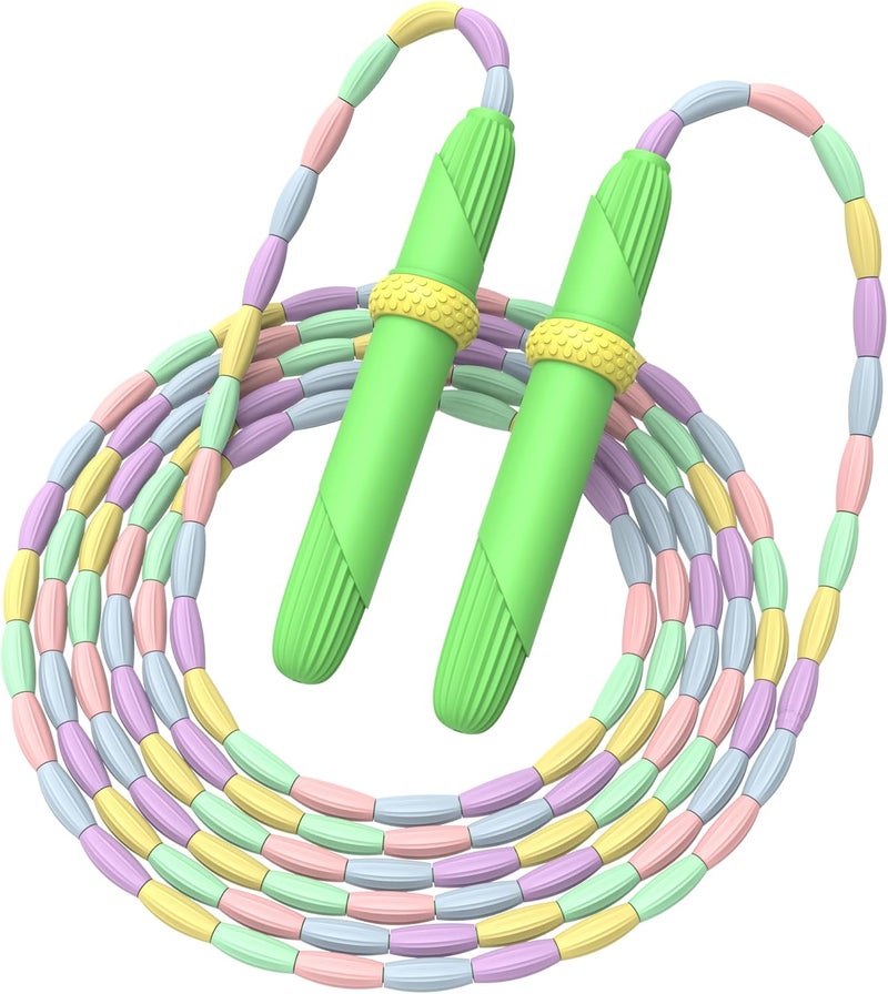 Ace one Beaded Jump Rope 1 Pack/2 Pack, Segmented Skipping Rope for Kids Adults, Adjustable Tangle-Free Toddler Jumping Rope for Fitness Exercise Training - Image 2